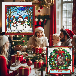 Anpassadet snögubbe Faux-fastglaset