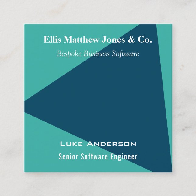 Anpassadet software Developer Geometric QR Code Fyrkantigt Visitkort (Framsida)