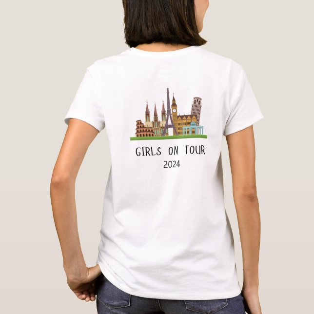 ANPASSADET SOMMER EUROPE VACATION GIRLS ON TOUR T SHIRT (Baksida)