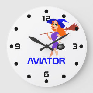 anpassadet söt häxaviator stor klocka