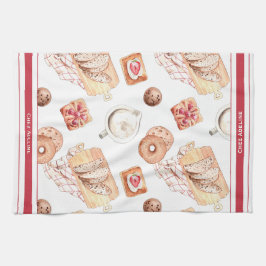 Anpassadet Söta bakade Pastries Kökshandduk