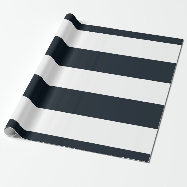 Anpassadet Stripe (svartvitt) Presentpapper (Utrullad)