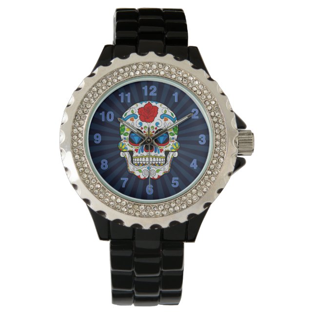Anpassadet Sugar Skull Manar Watch  Armbandsur (Framsida)