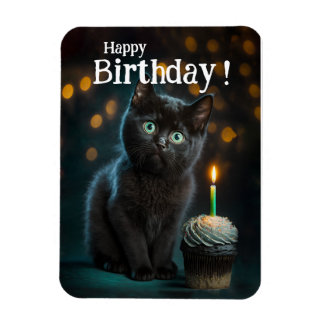 Anpassadet, Svart Kitten Birthday Magnet