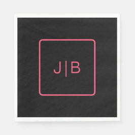 Anpassadet Svart och rosa Pappersservett