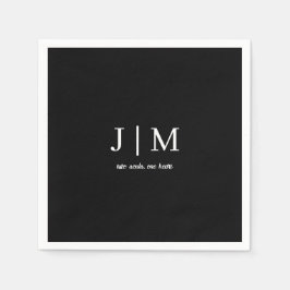 Anpassadet Svartvitt Bröllop Pappersservett