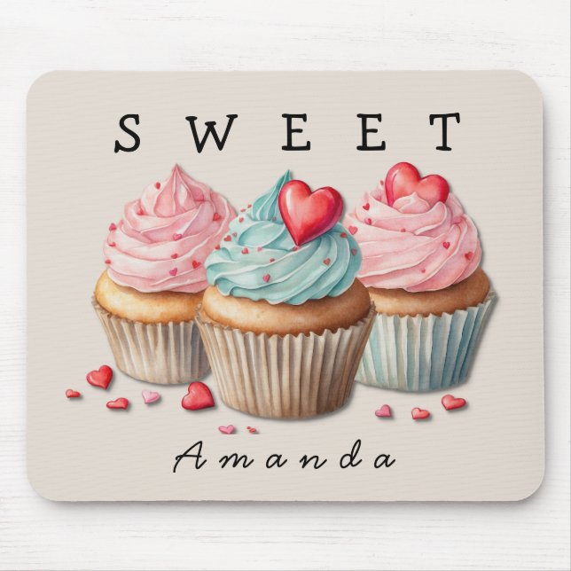 ANPASSADET SWEET Cupkaka Mousepad Musmatta (Framsidan)