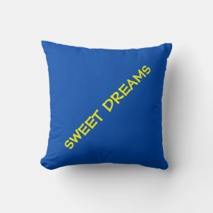 Anpassadet Sweet Dreams Cobalt Blue Gult Kudde