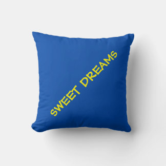 Anpassadet Sweet Dreams Cobalt Blue Gult Kudde
