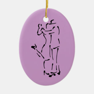Anpassadet Tango Dancers Julgransprydnad Keramik