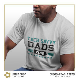 Anpassadet Tech Savvy Pappa Varsity Stil T Shirt