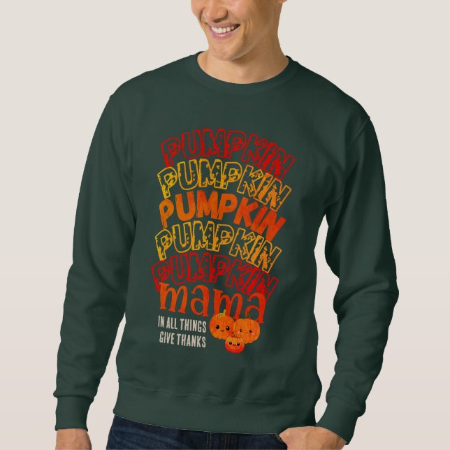 Anpassadet thanksgiving PUMPKIN MAMMA Lång Ärmad Tröja (Framsida)