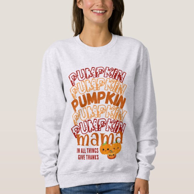 Anpassadet thanksgiving PUMPKIN MAMMA T Shirt (Framsida)