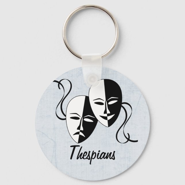 Anpassadet Thespian Masks Nyckelring (Framsida)