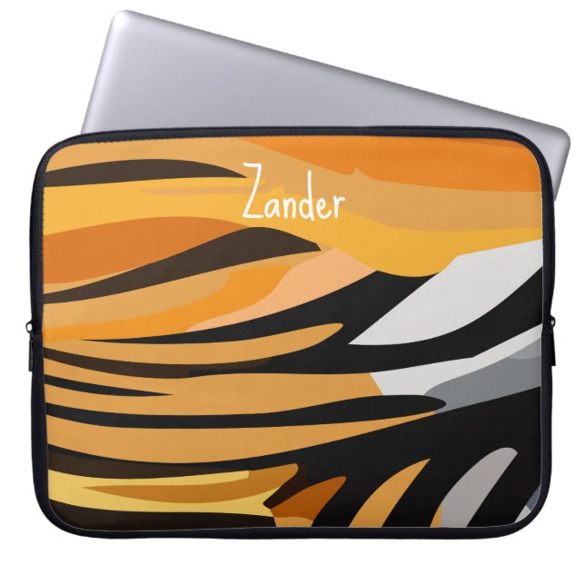 anpassadet "Tiger Pelt" Laptop Fodral (Framsidan)
