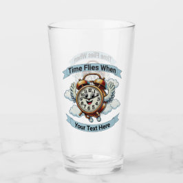Anpassadet "Time Flies when" (flygklockslag) Glaskopp