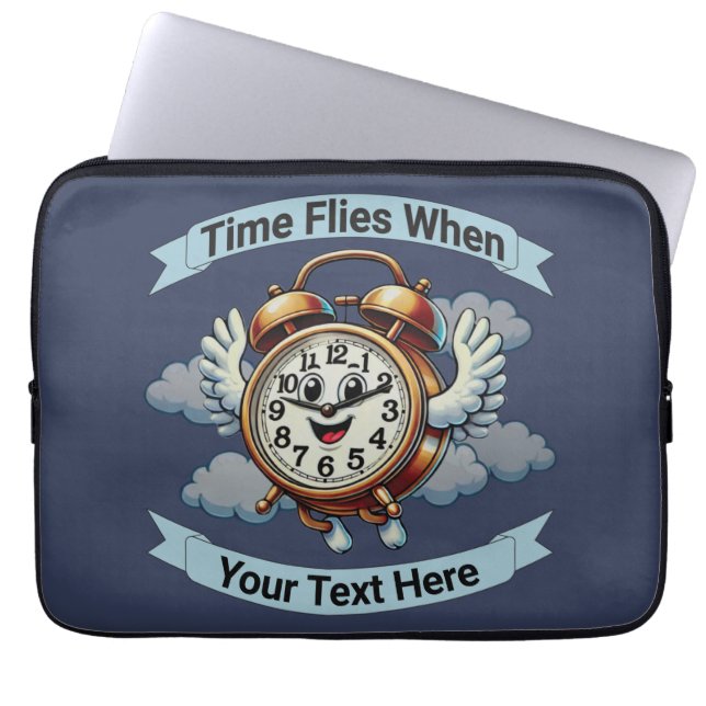 Anpassadet "Time Flies when" (flygklockslag) Laptop Fodral (Framsidan)