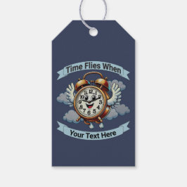 Anpassadet "Time Flies when" (flygklockslag) Presentetikett