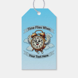 Anpassadet "Time Flies when" (flygklockslag) Presentetikett