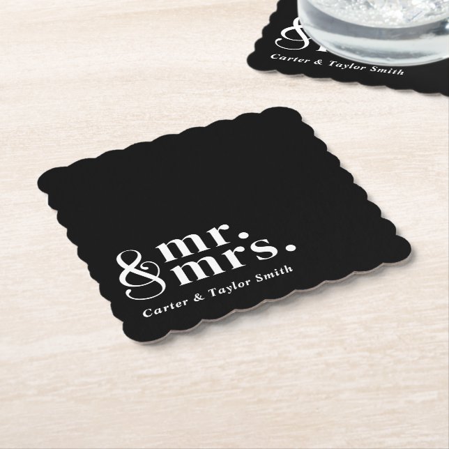 Anpassadet Titles Bröllop par Underlägg Papper (Vinklad)