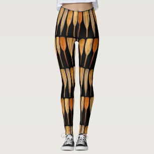 Anpassadet Trä Canoe Paddles Bakgrund Färg Leggings