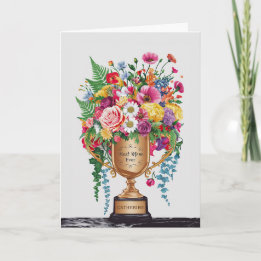 Anpassadet Trophy lycklig Mors dag Blommigt Trophy Kort