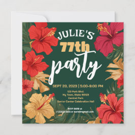 Anpassadet Tropiska Blommigten Birthday Inbjudan