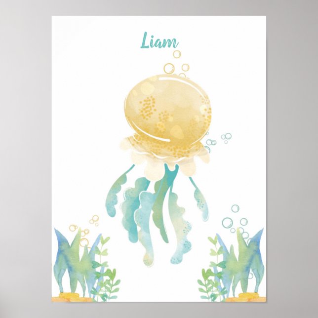 Anpassadet Underwater Stollig Jellyfish Poster (Framsidan)