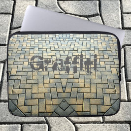 Anpassadet Urban Grått och Gult Brick Laptop Fodral