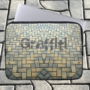 Anpassadet Urban Grått och Gult Brick Laptop Fodral