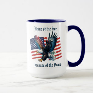 anpassadet "USA Flagga with Eagle" Mugg