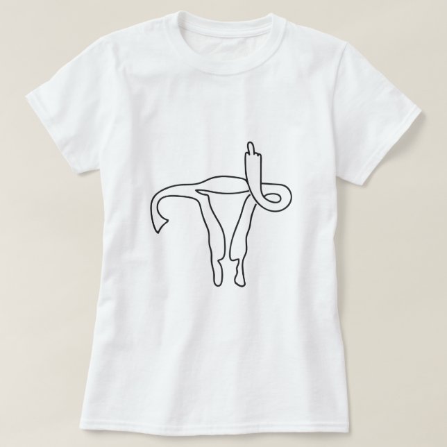 Anpassadet UTERUS MITTEN FINGER LÄGG TILL EGEN FRA T Shirt (Design framsida)