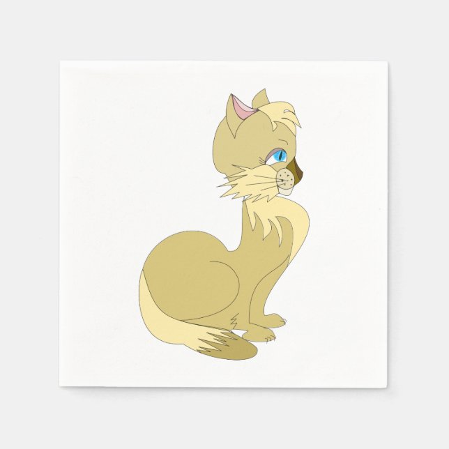 Anpassadet Vacker Cat Napkins Pappersservett (Framsidan)