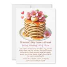 Anpassadet Valentindagen Pancake Brunch Inbjudan