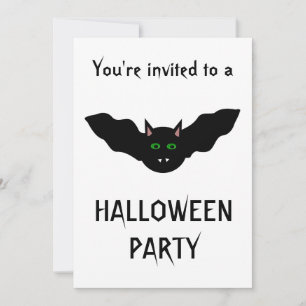 Anpassadet Vampre Cat Faced Fladdermus Halloween f Inbjudningar