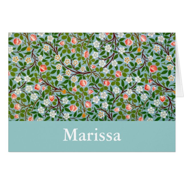 Anpassadet vår Blommar Namn OBS Kort (Framsidan Horizontal)