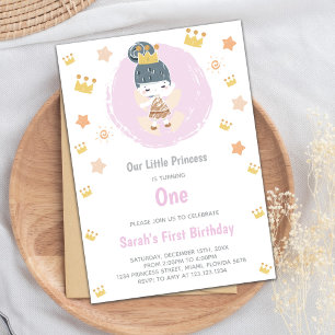 Anpassadet "Vår lilla prinsessa" Birthday Inbjudningar