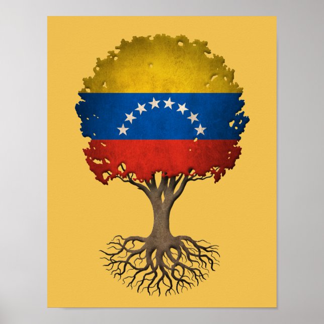 Anpassadet Venezuelan Flagga Livets träd Poster (Framsidan)