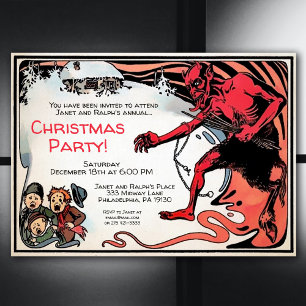 Anpassadet vintage Creepy Krampus Inbjudningar