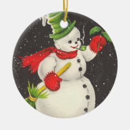 Anpassadet Vintage jul Snögubbe Julgransprydnad Keramik