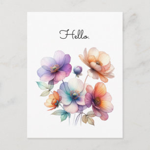 Anpassadet Watercolor Flowers Bouquet Vykort