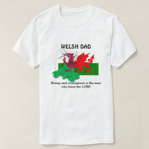 Anpassadet WELSH PAPPA Flagga Wales T Shirt