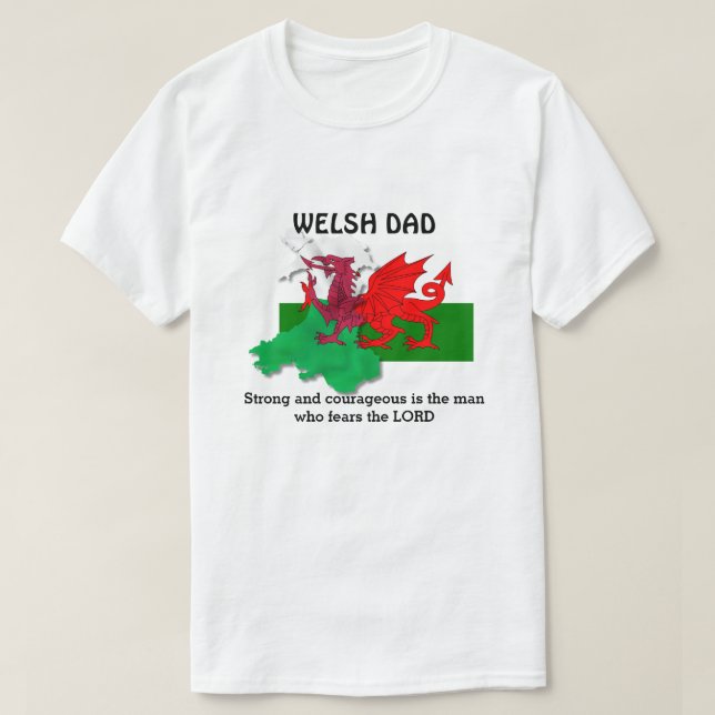 Anpassadet WELSH PAPPA Flagga Wales T Shirt (Design framsida)