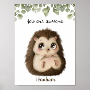 Anpassadet Whispering Hedgehog Affirmations Poster