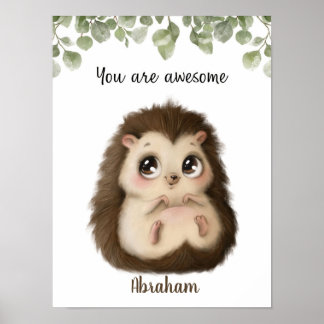 Anpassadet Whispering Hedgehog Affirmations Poster