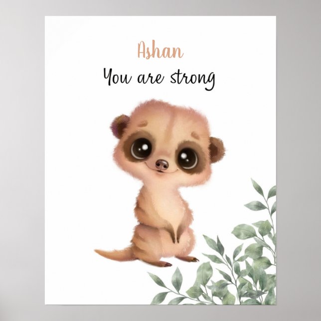 Anpassadet Whispering Meerkat Affirmations Poster (Framsidan)