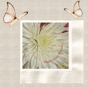 Anpassadet White Chrysanthemum Happom Blooms Pappersservett