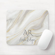 Anpassadet White Jade Marble Guld Glitter
