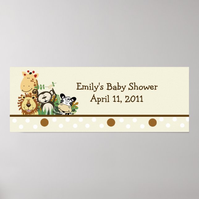 Anpassadet Zoo Crew Jungle Banner - Tan Poster (Framsidan)