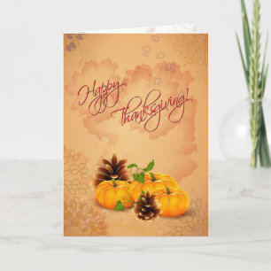 Anpassadethanksgivingkort med pumpor helgkort